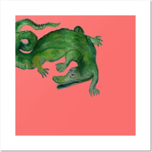 alligator painting Posters and Art